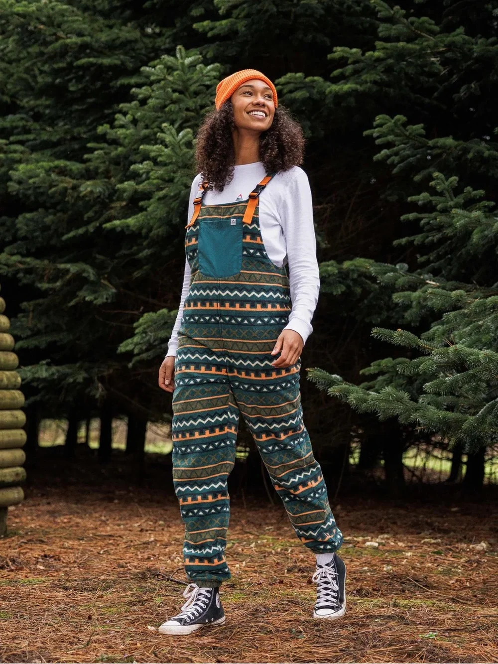Passenger Women's Ace Polar Fleece Geometric Dungarees Overalls